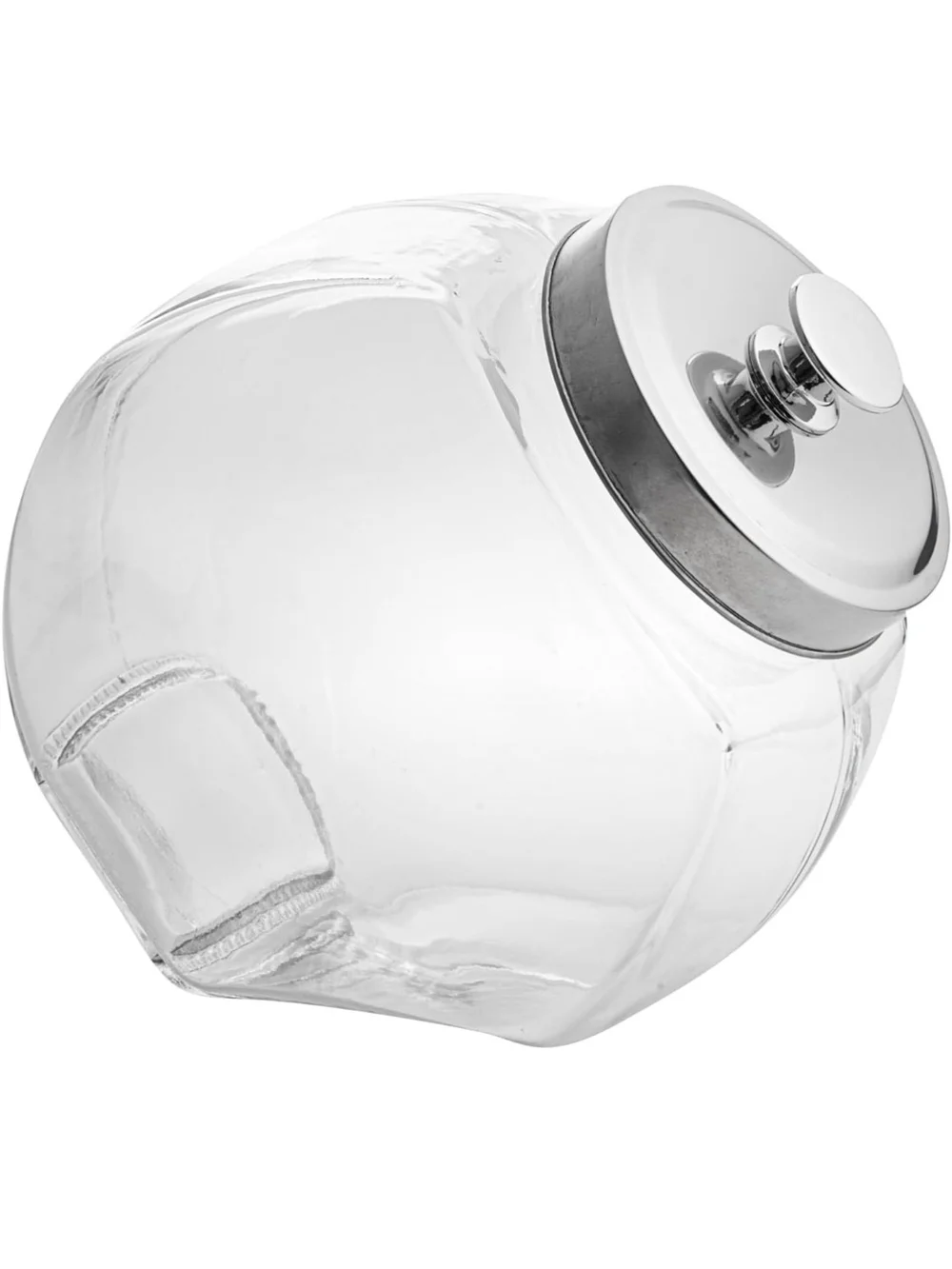 Glass Pantry Jar with Silver Lid - Clear